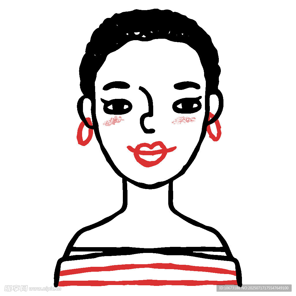简约风非洲裔女性头像