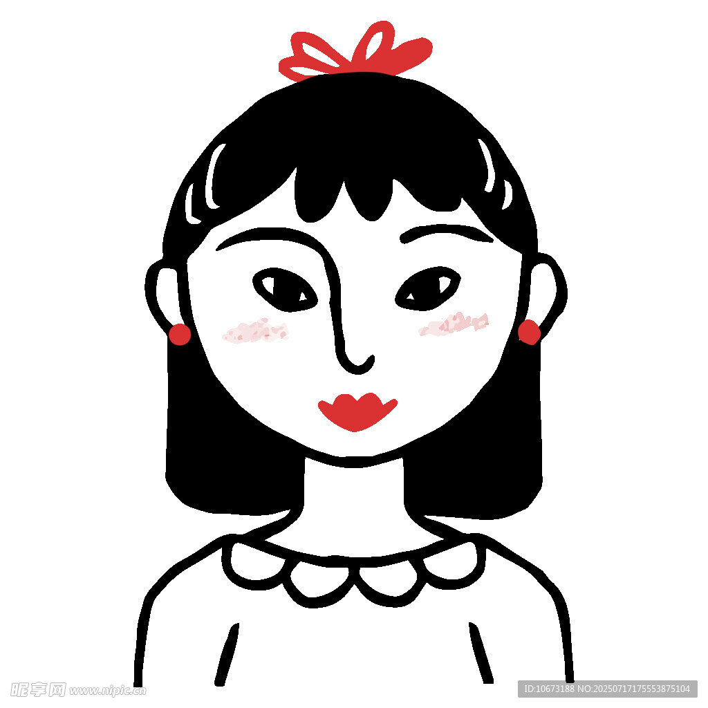 短发戴花饰的可爱女孩