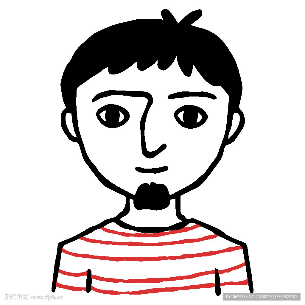穿条纹衫的卡通男子