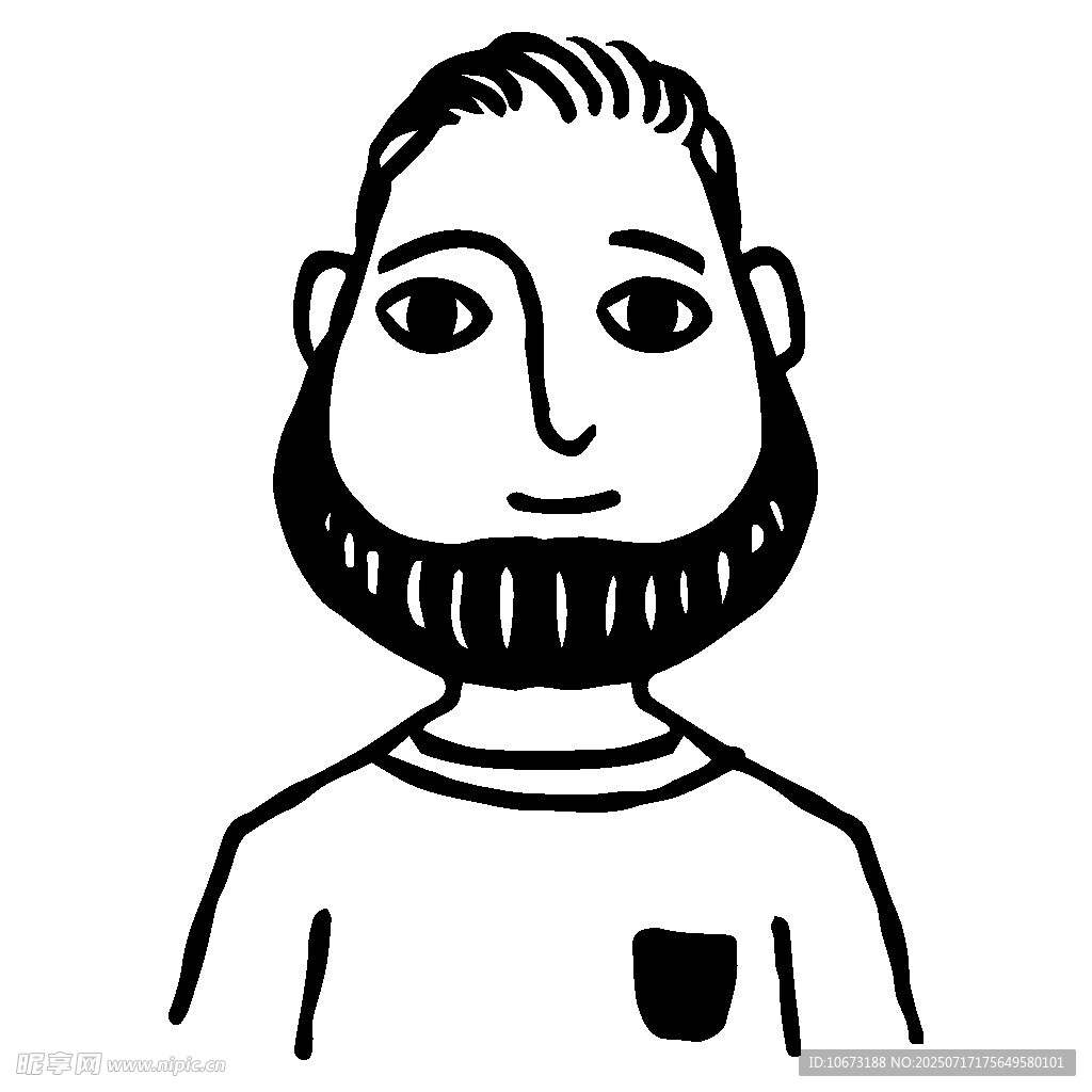 留胡须男士卡通头像