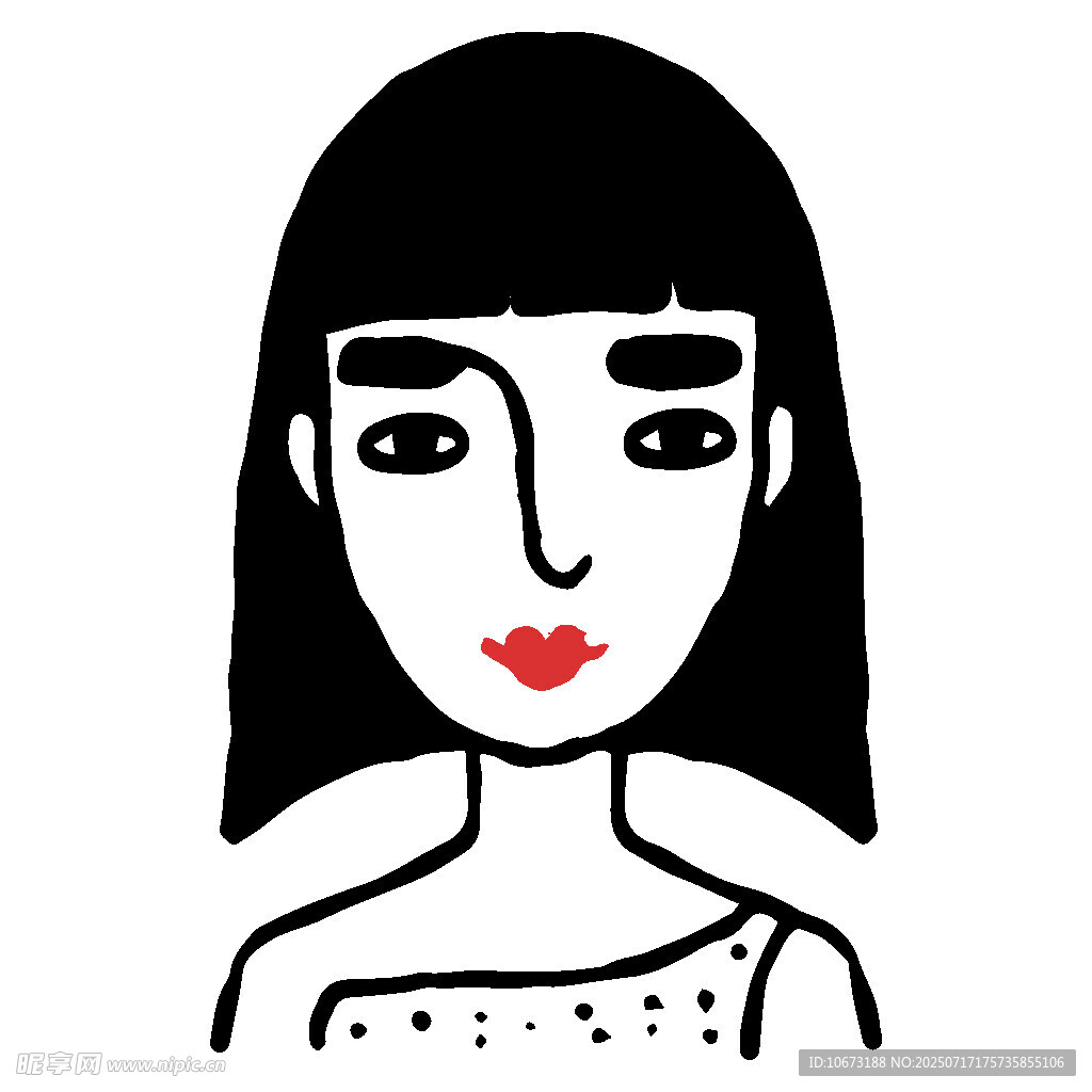 简约风格女性头像插画