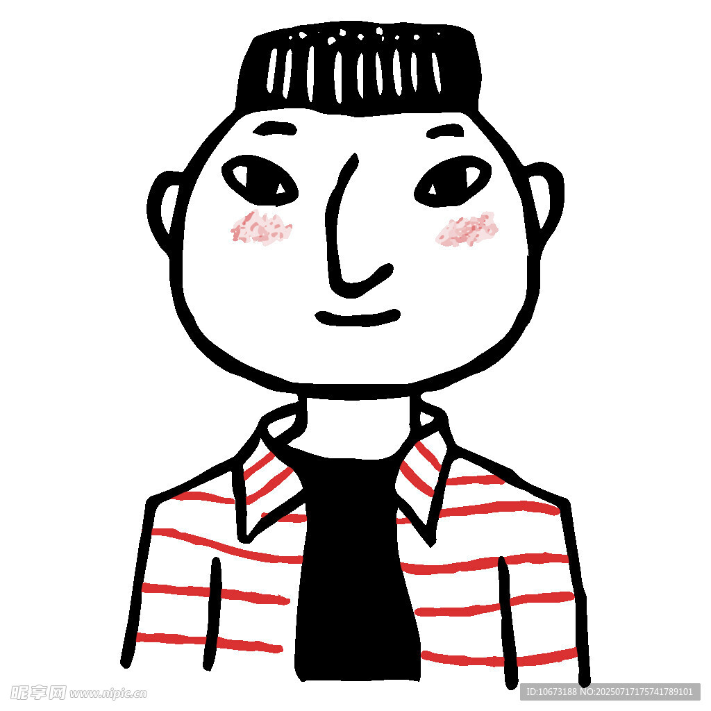 卡通条纹衫男子头像