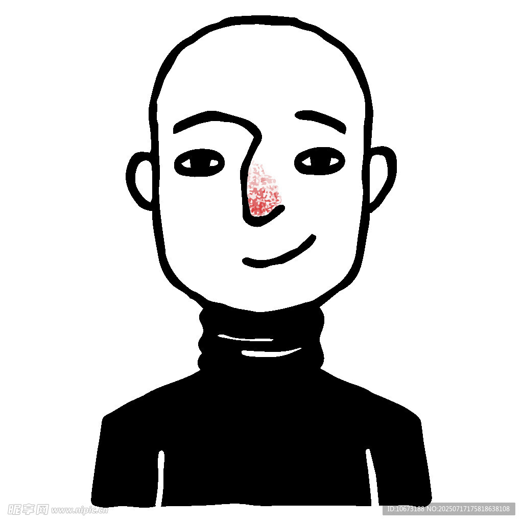 卡通光头高领人物形象