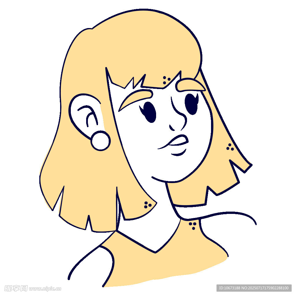 金发女子头像插画
