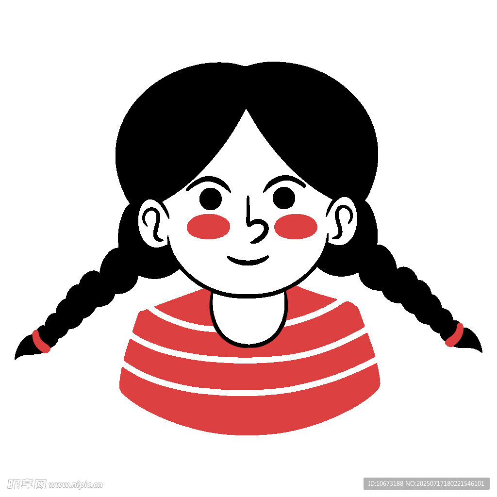 扎双马尾的红衣小女孩