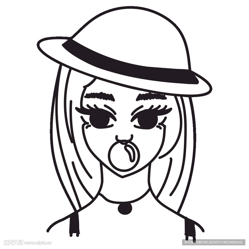 戴帽俏皮女孩头像