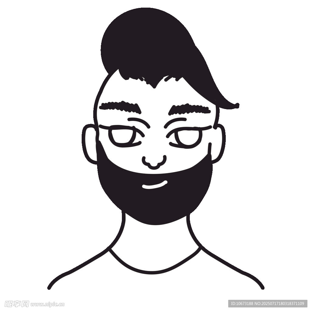 留胡须戴眼镜的男子头像