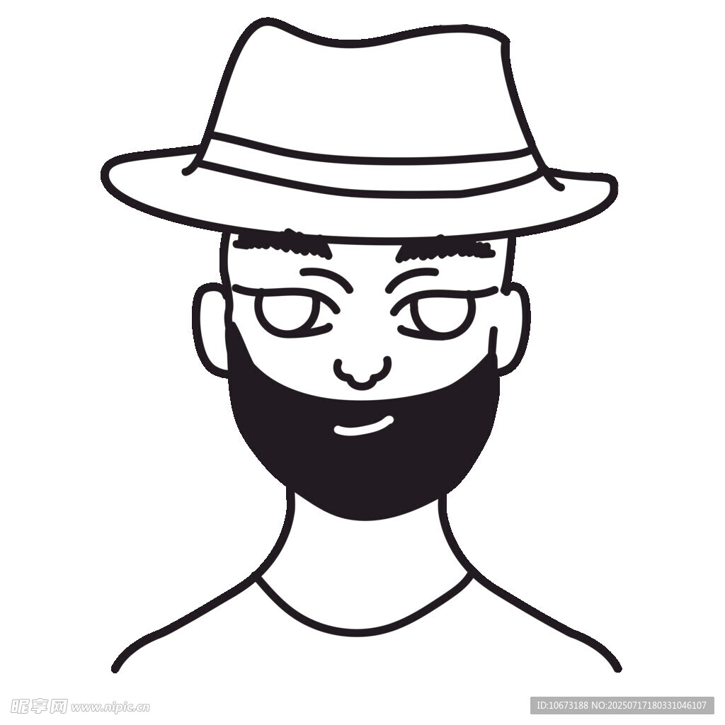戴帽留须男子头像