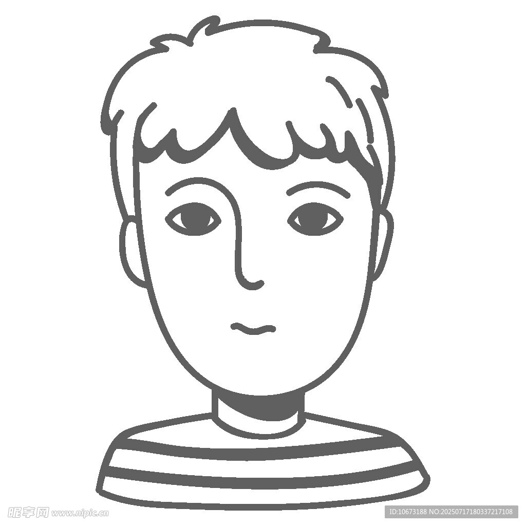 简约条纹上衣男孩头像