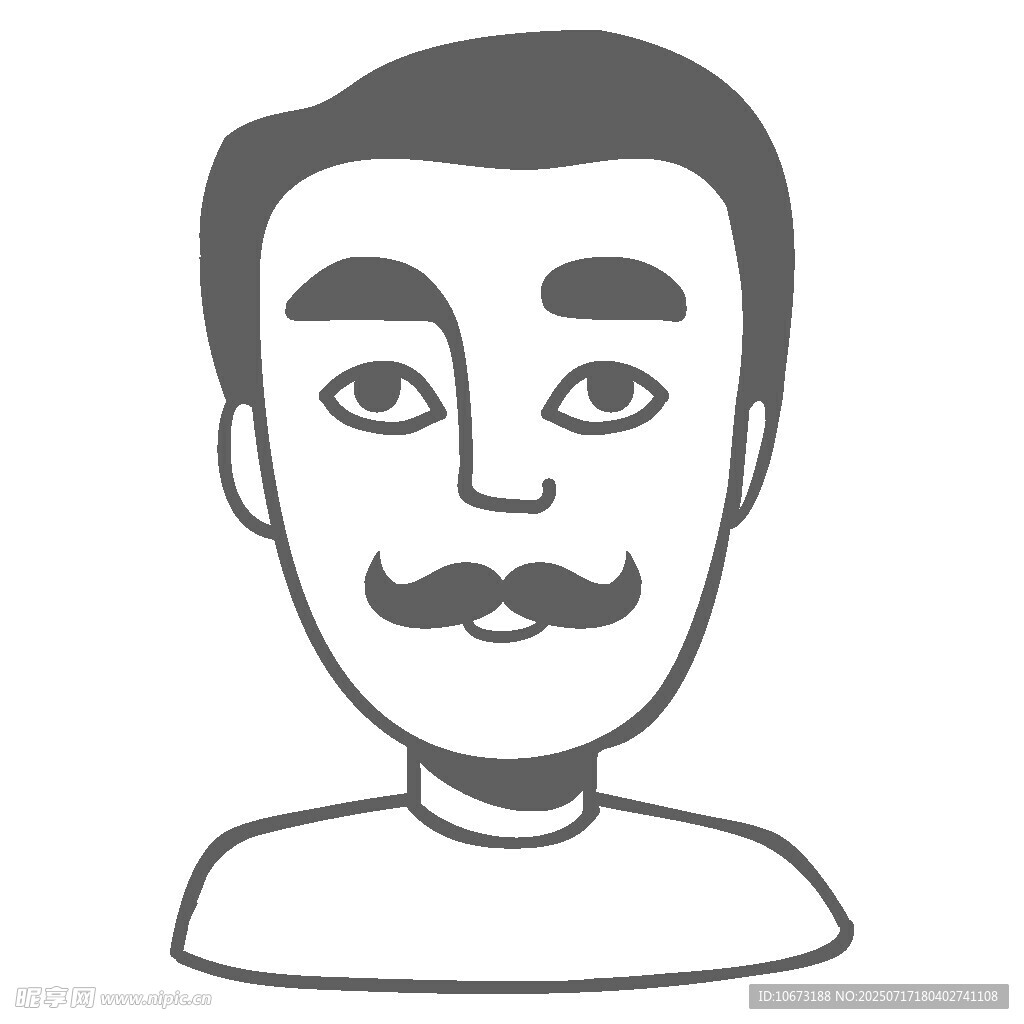 留小胡子的男性头像