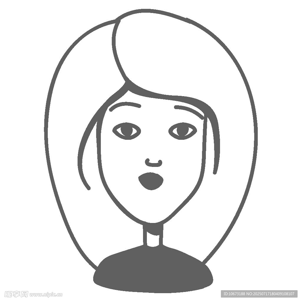 简约线条女性头像