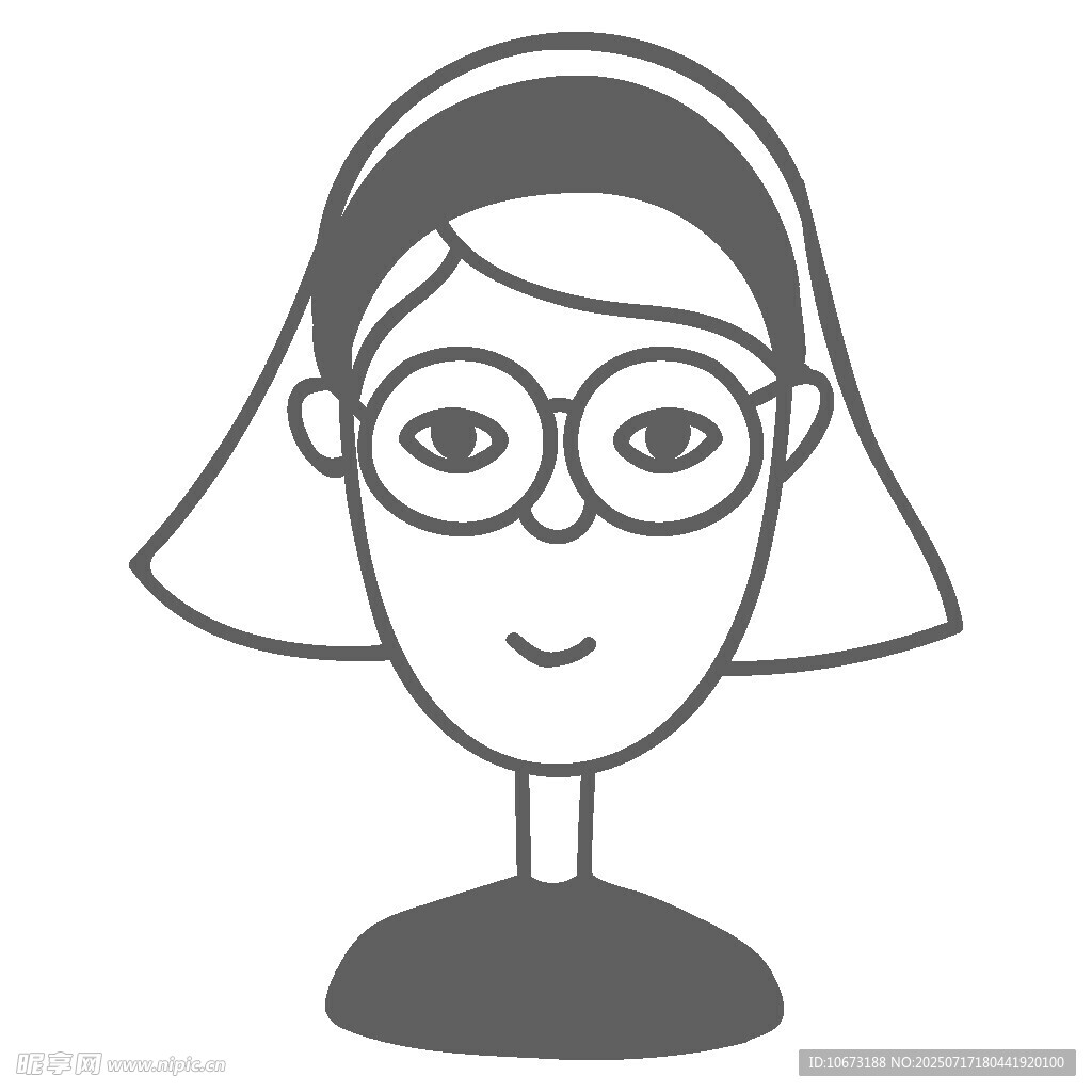 戴眼镜的女性头像