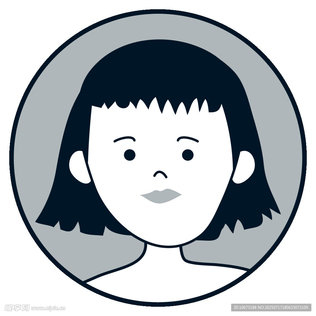 短发女孩头像