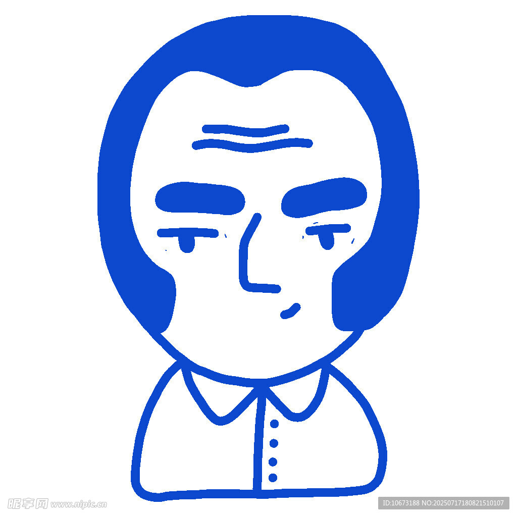 蓝线条男子头像