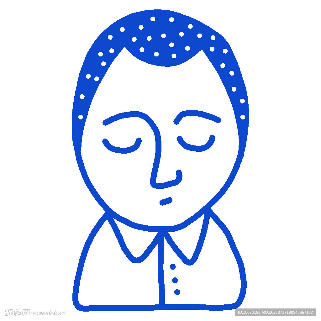 闭眼男士头像
