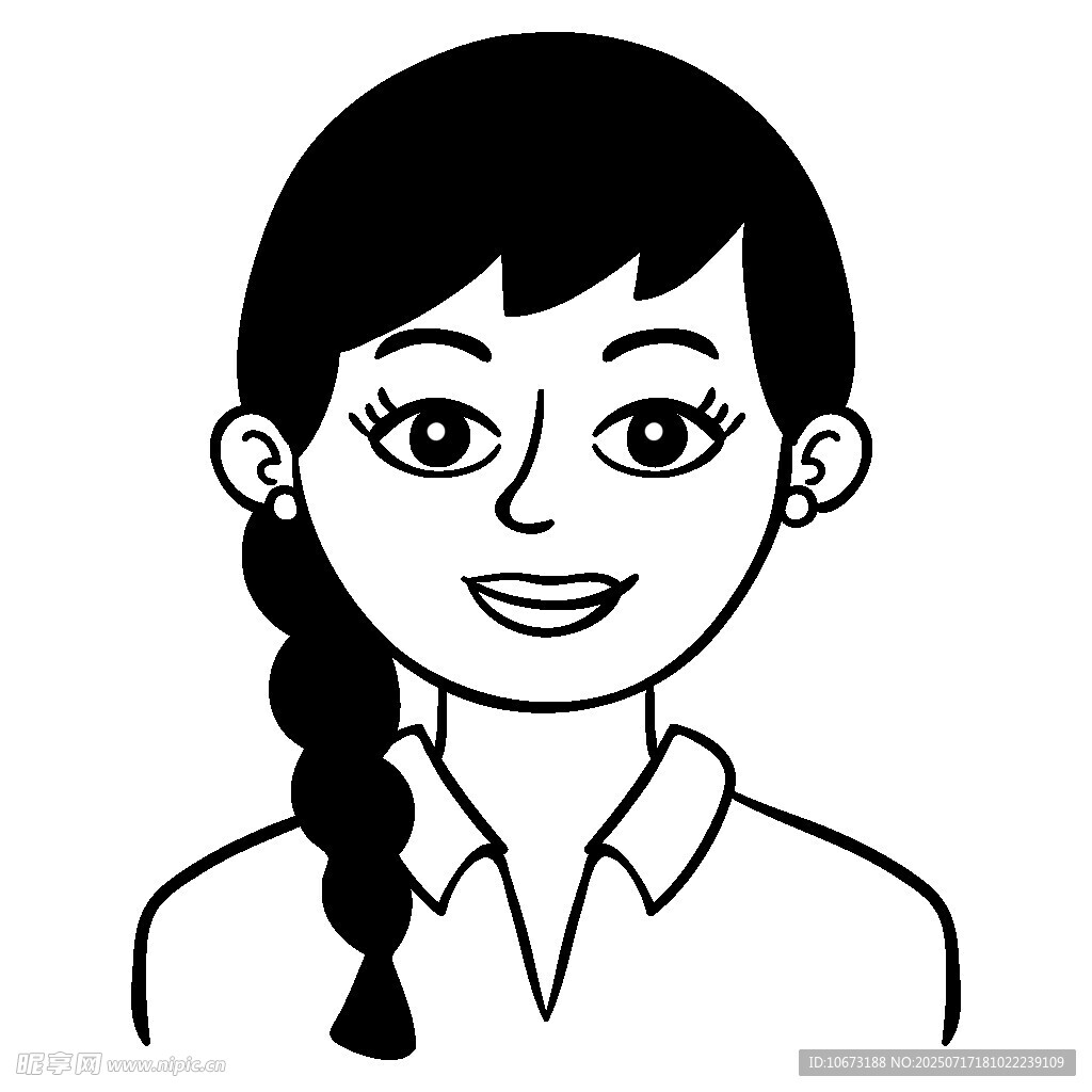 扎麻花辫的微笑女性