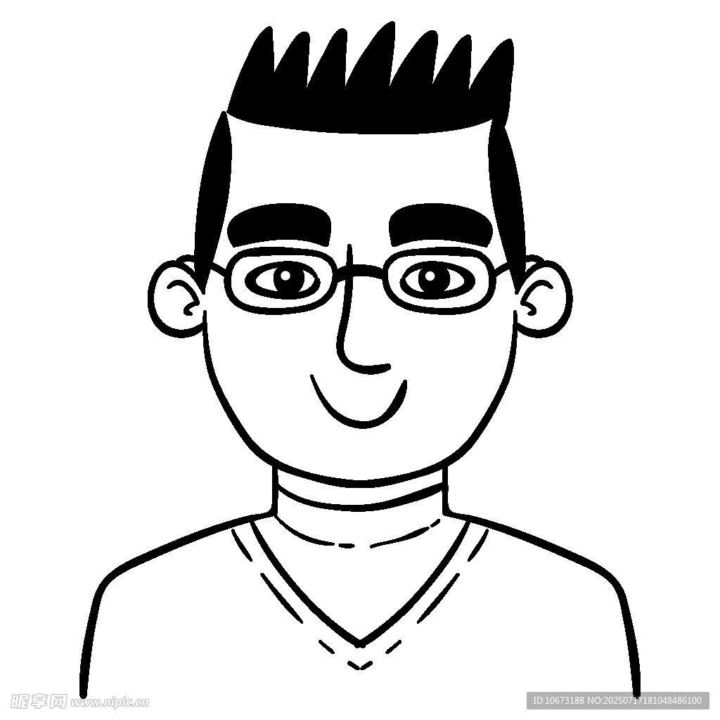 戴眼镜的短发男子头像