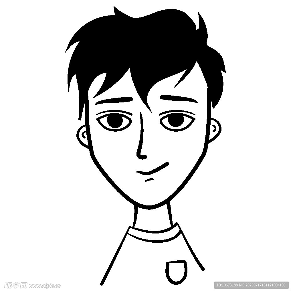 卡通风格短发男性头像