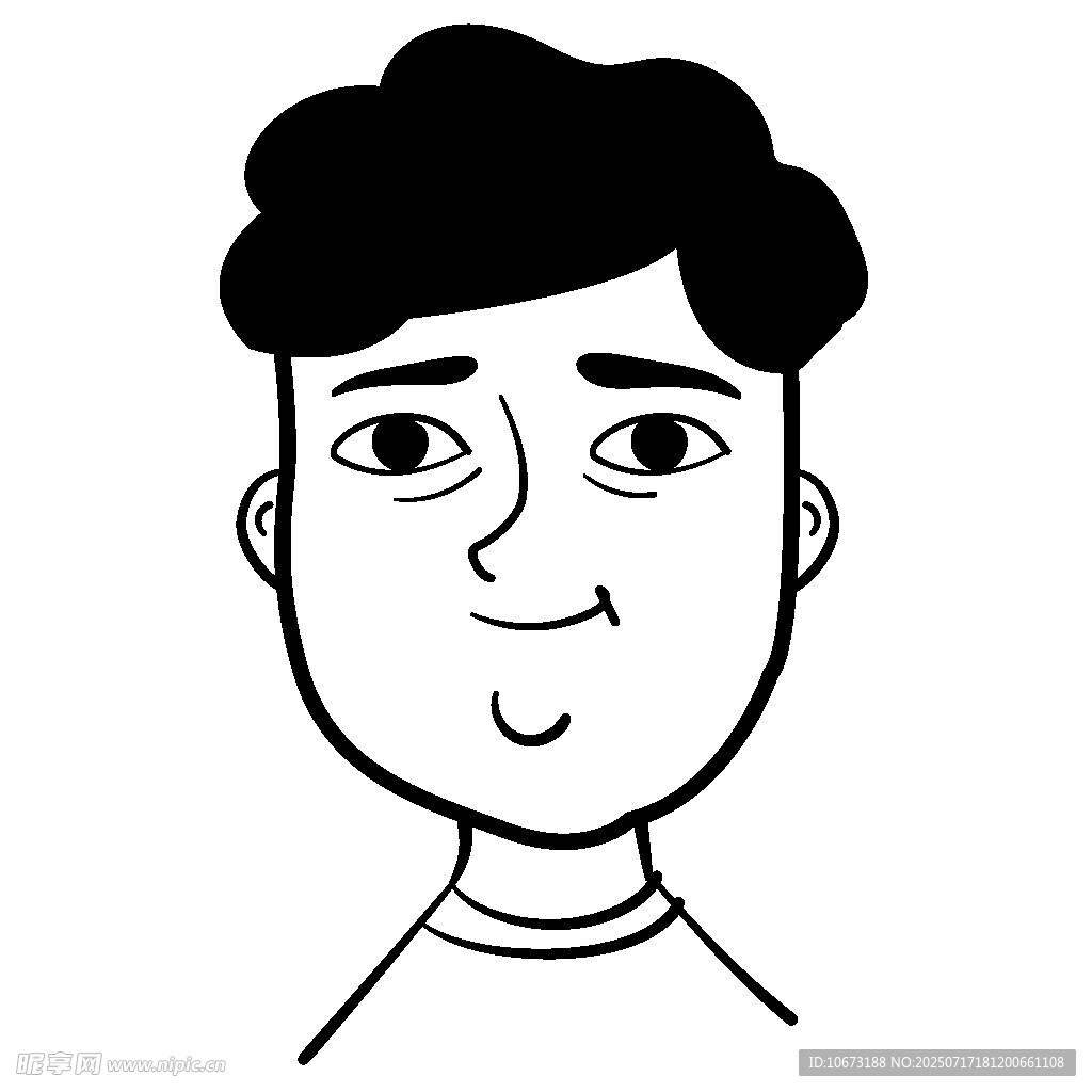 卡通风格微笑男子头像
