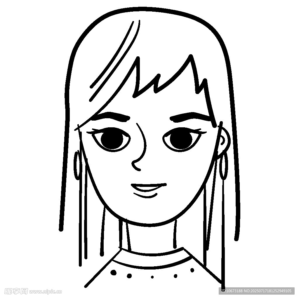 简约线条风女性头像