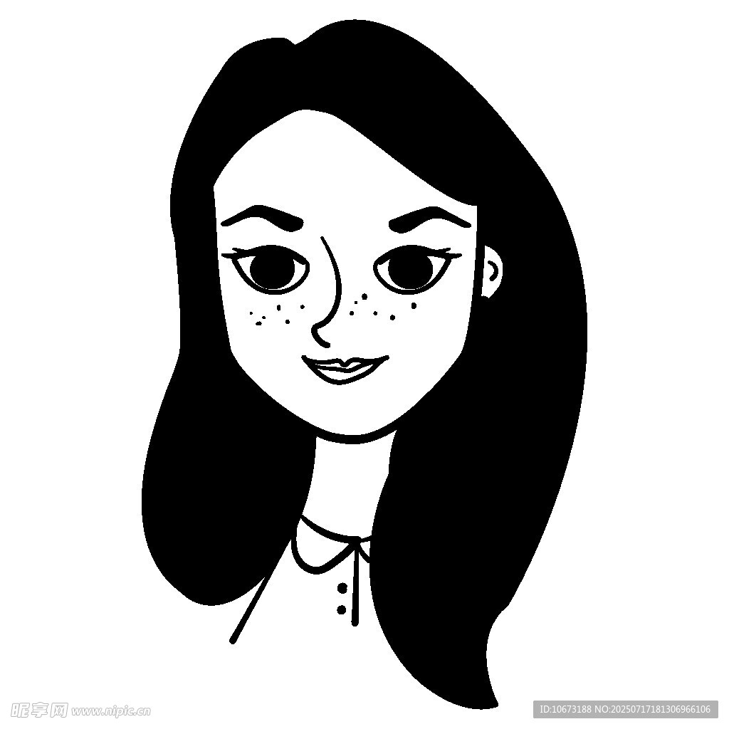 长卷发雀斑女孩头像