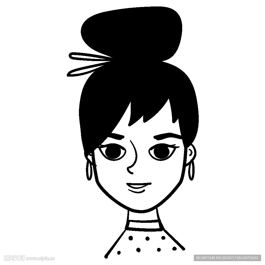 古风发髻女子头像