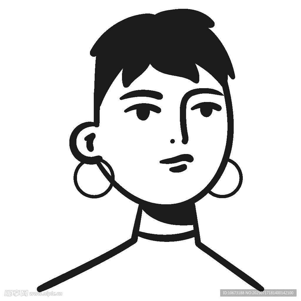 简约风格短发女性头像