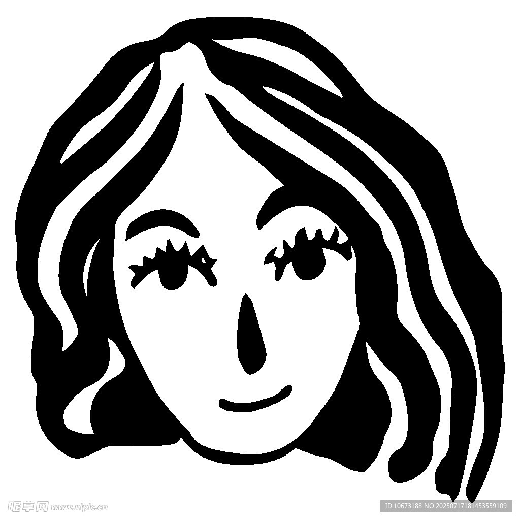 手绘风格女性头像