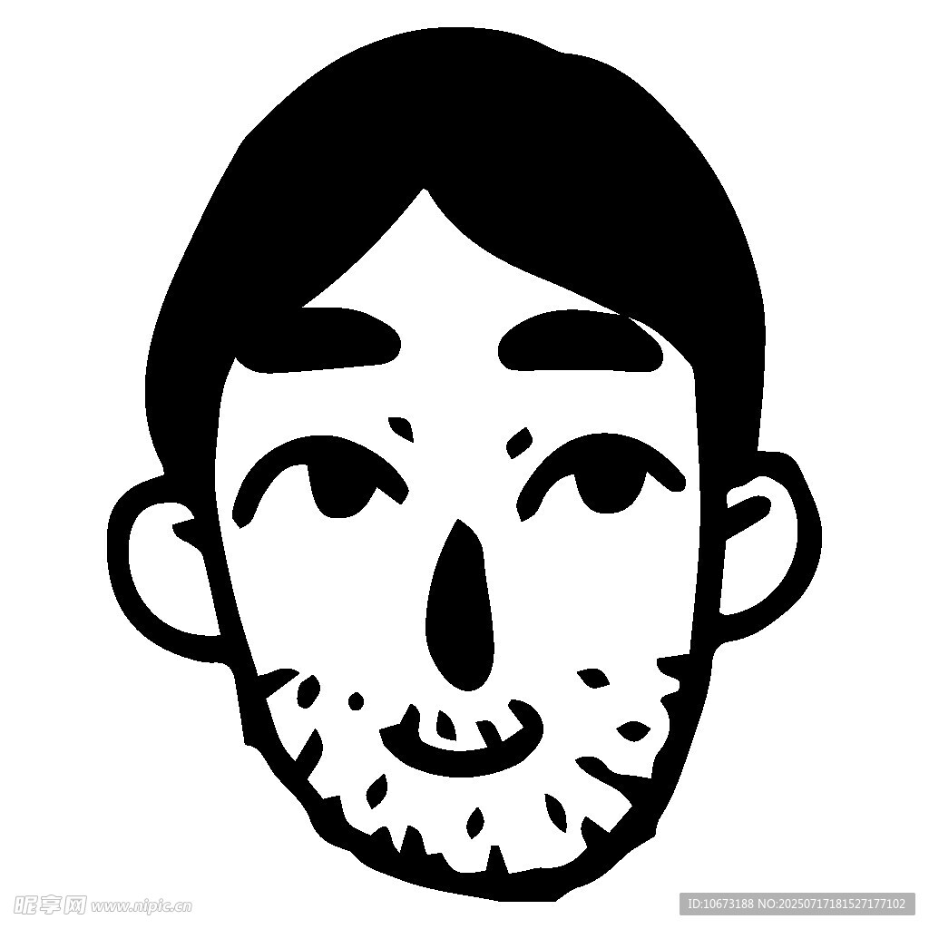 卡通风格男子面部形象