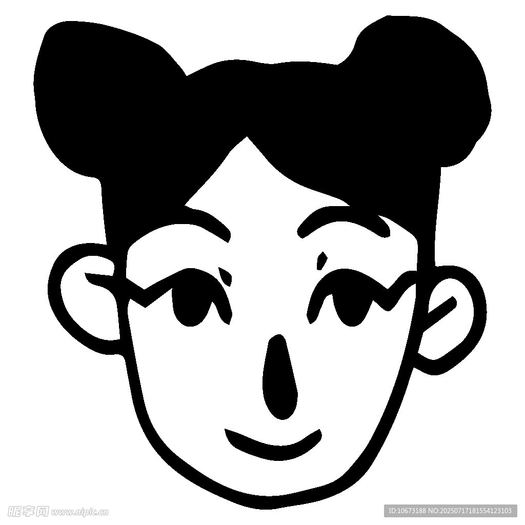 双髻卡通女孩头像