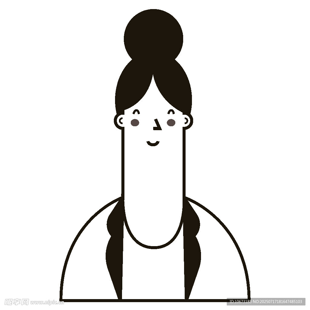 扎发髻的简约风女性形象
