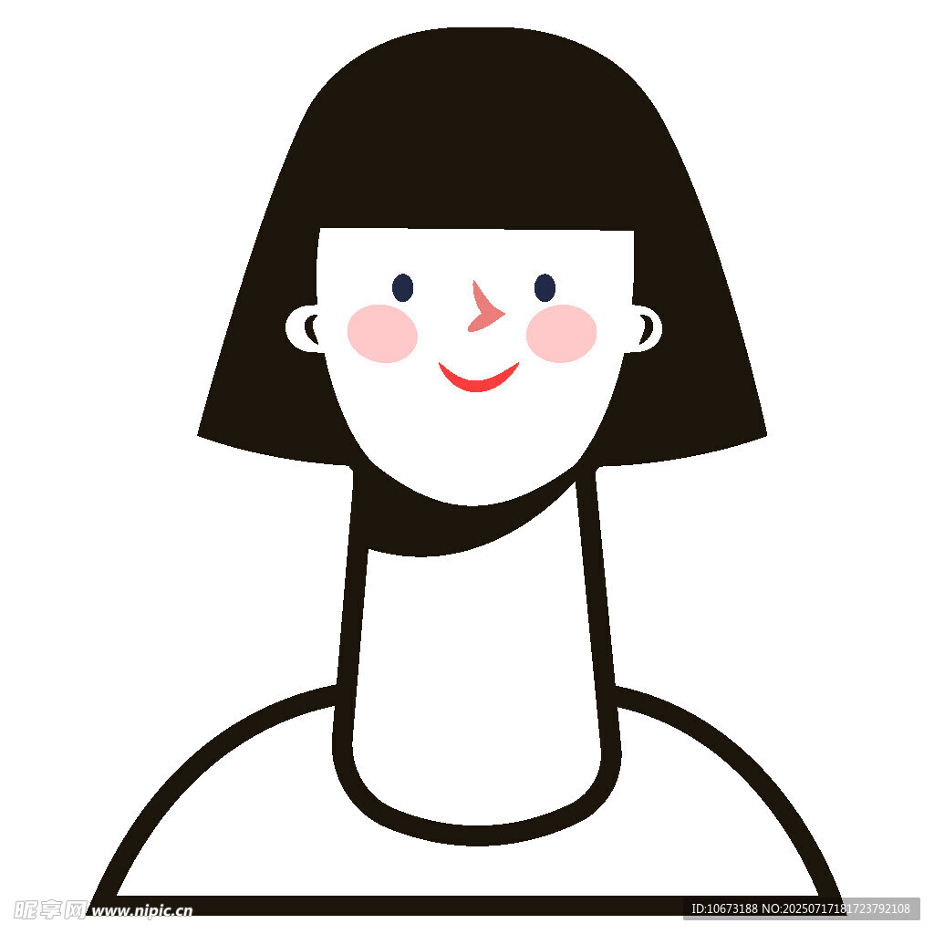 短发微笑女性头像