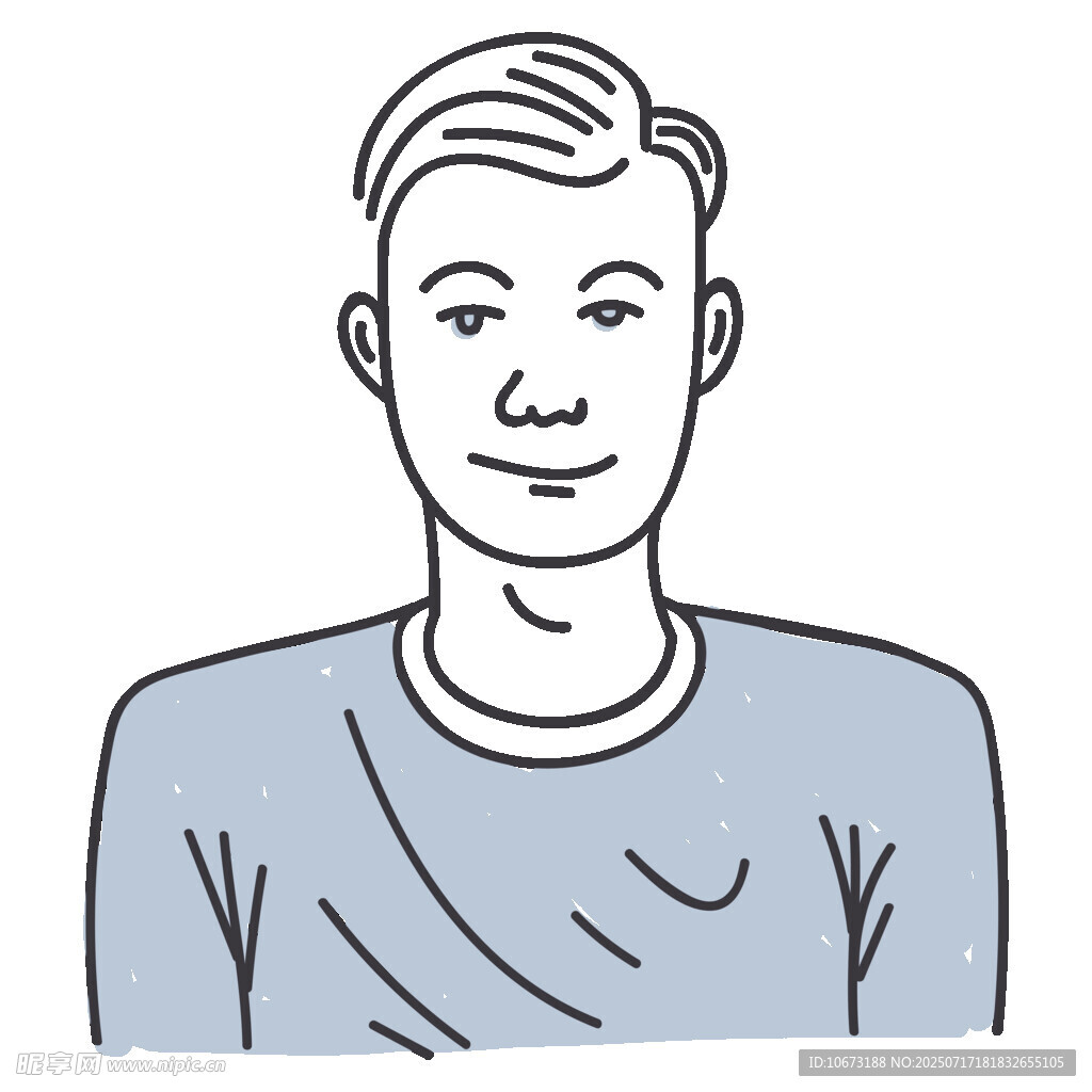 微笑男士头像插画