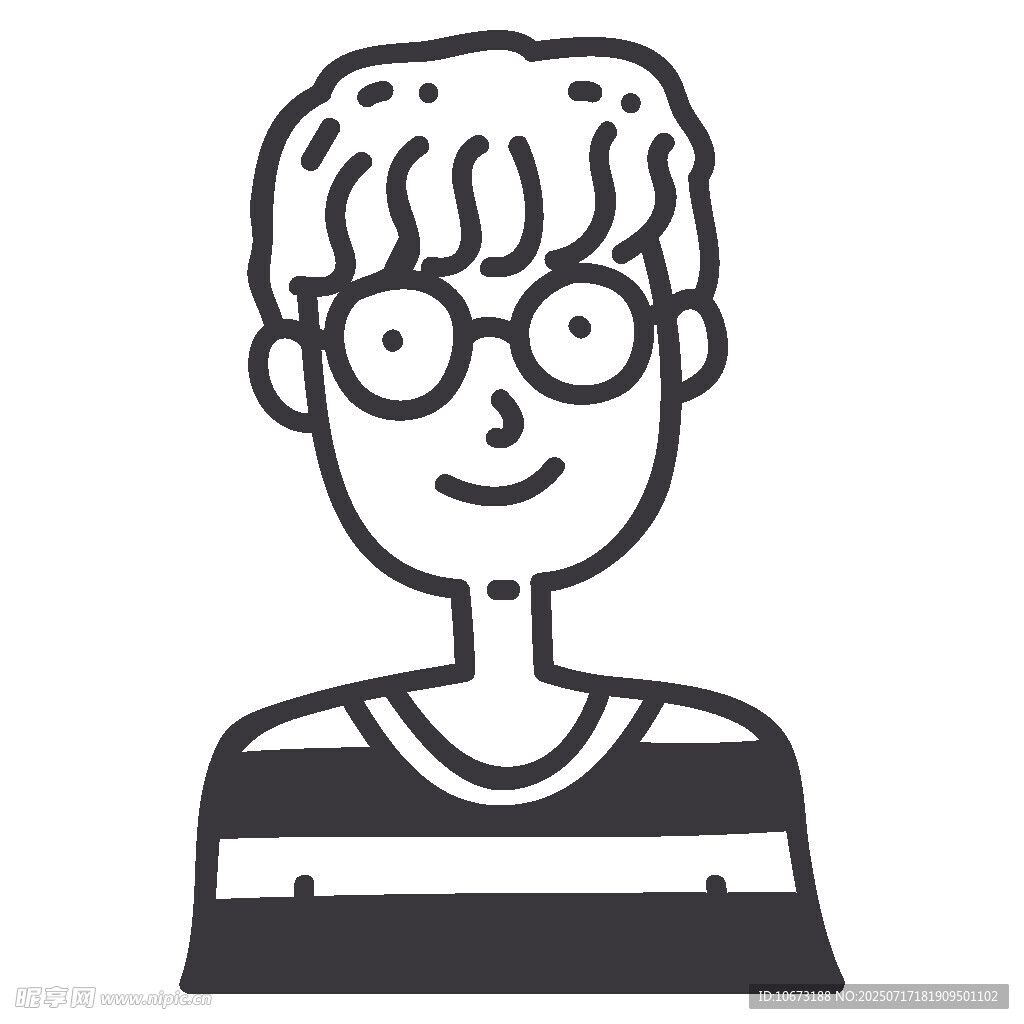 戴眼镜的条纹衫男孩