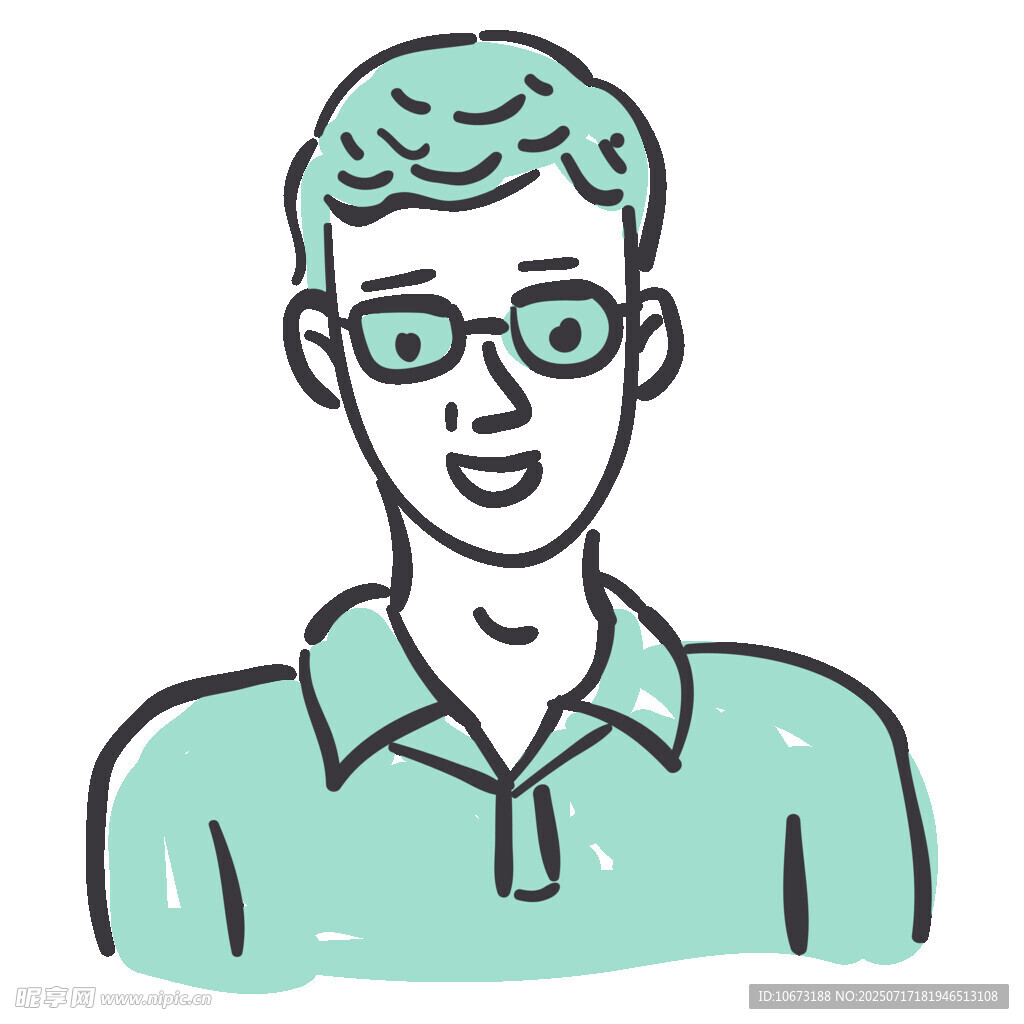 戴眼镜的绿衣男子头像