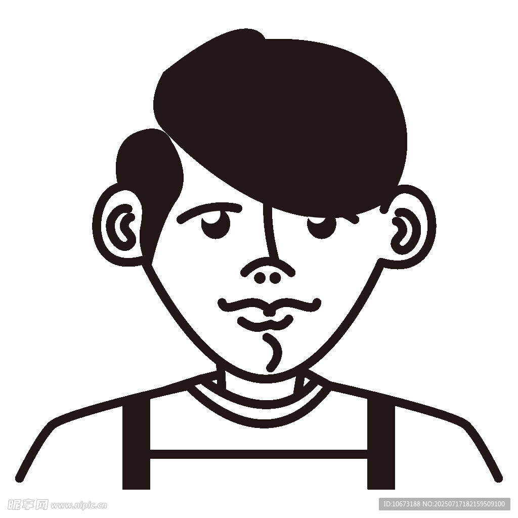 卡通风格男性头像