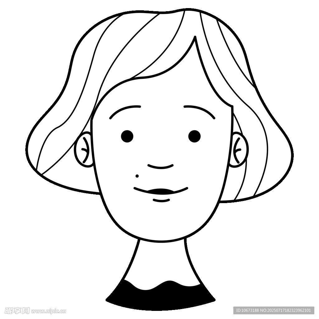 短发微笑女性头像