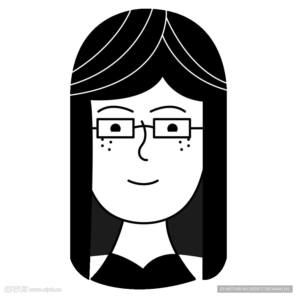 戴眼镜的微笑女性头像