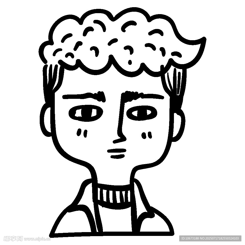 卡通风格男性头像