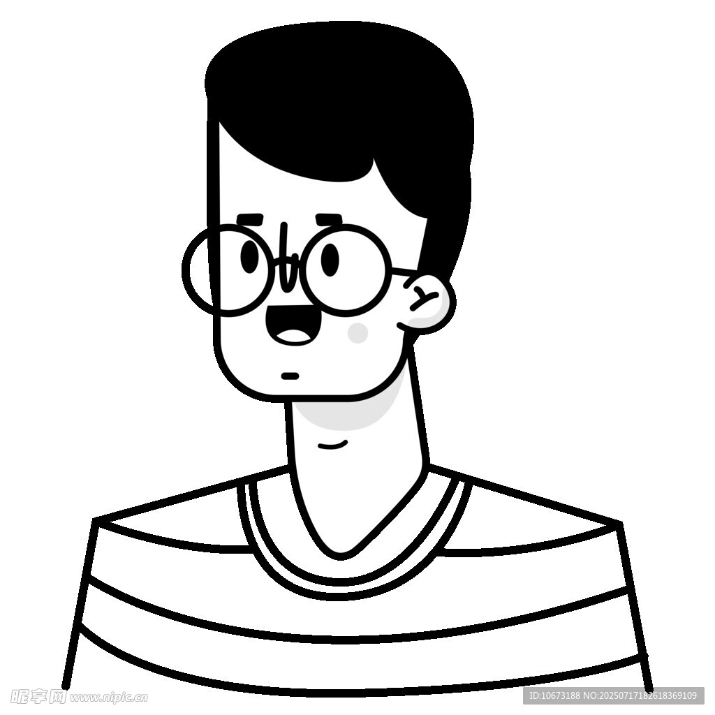 戴眼镜的条纹衫男子头像