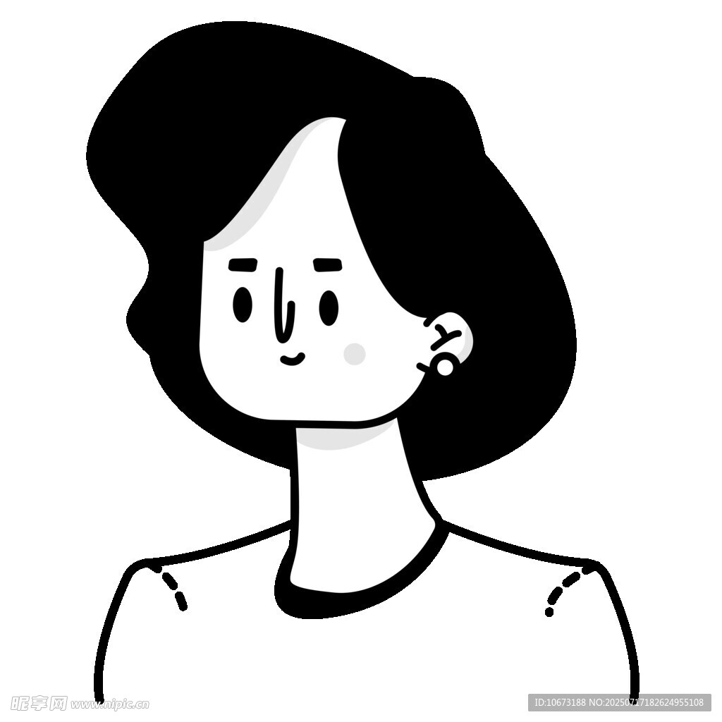 简约风格女性头像插画