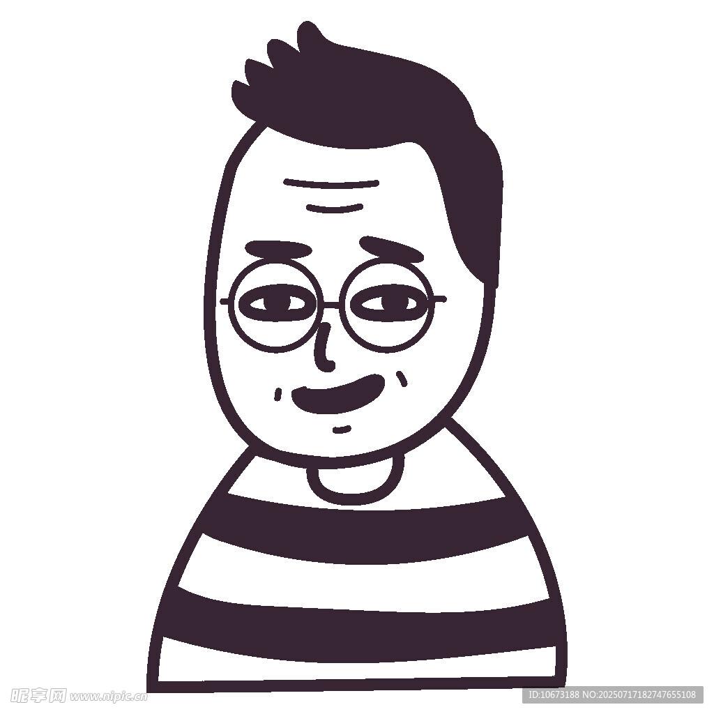 条纹衫男子卡通头像
