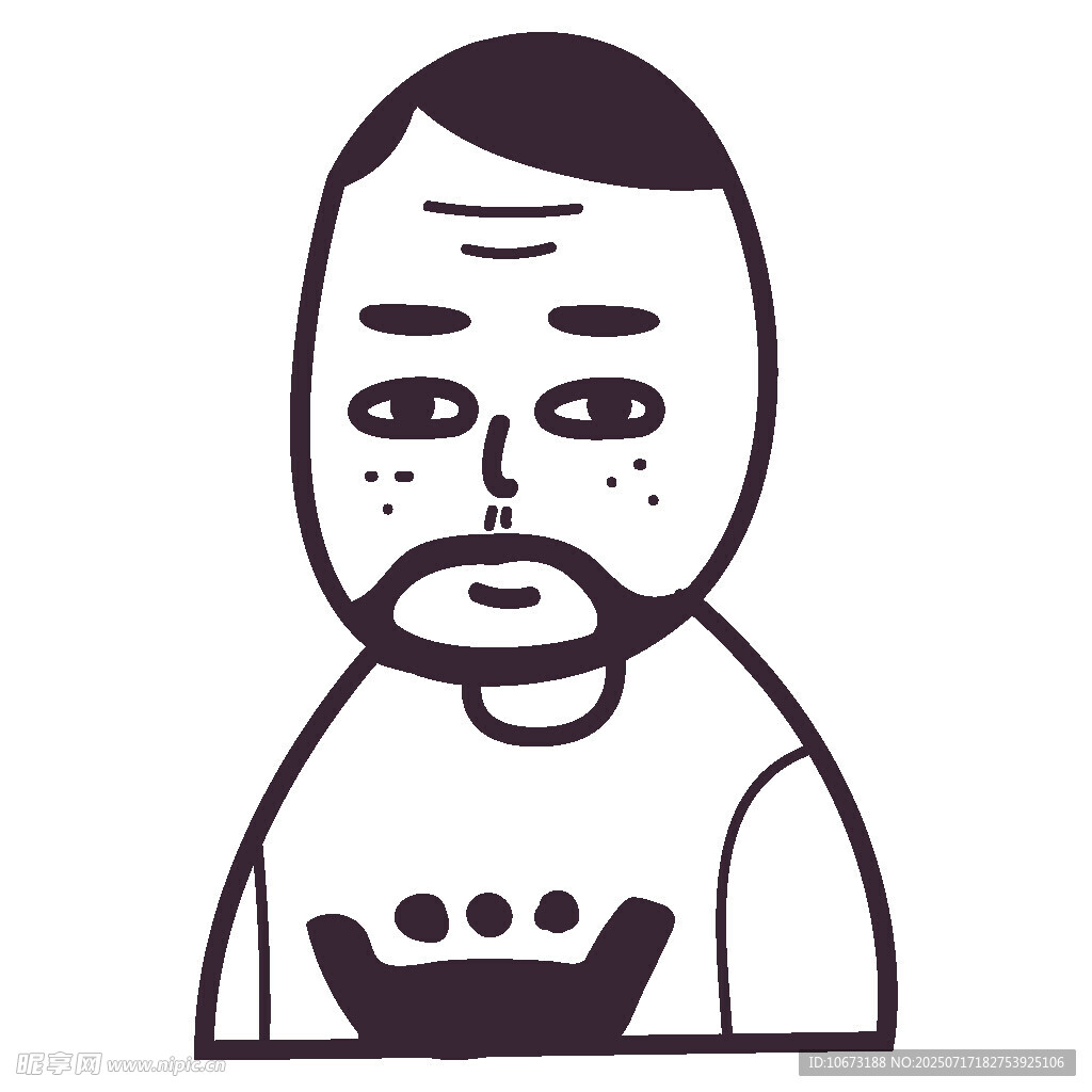 卡通胡须男子头像