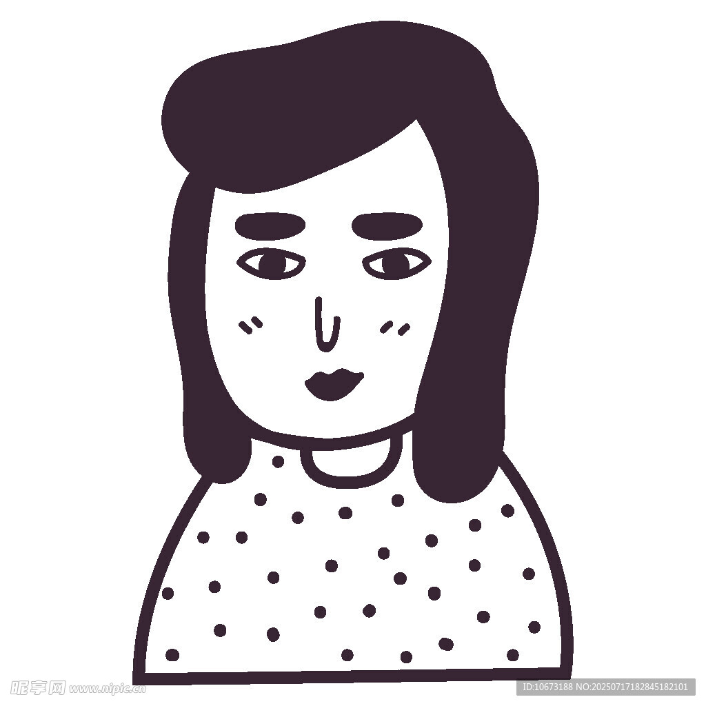简约风格女性头像插画