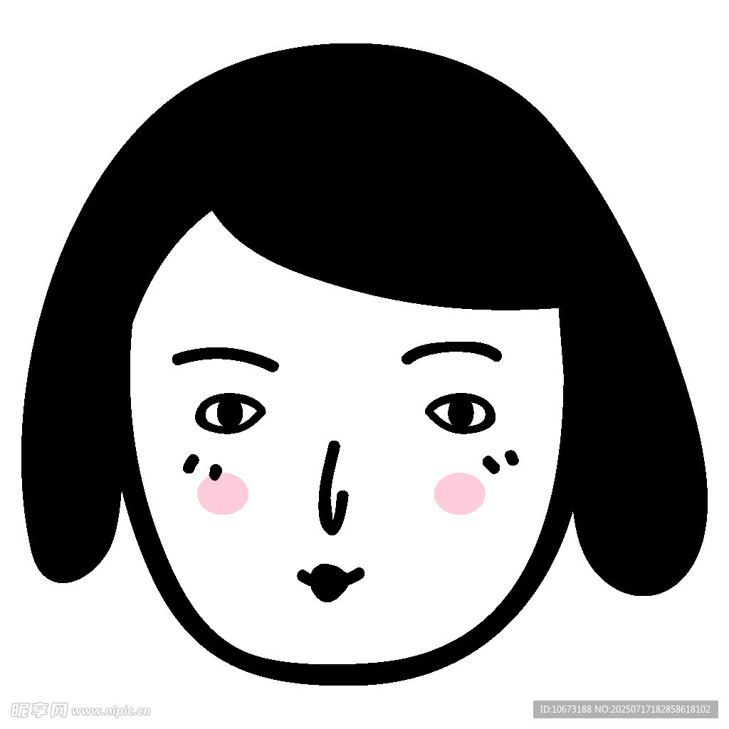 可爱短发女孩卡通头像