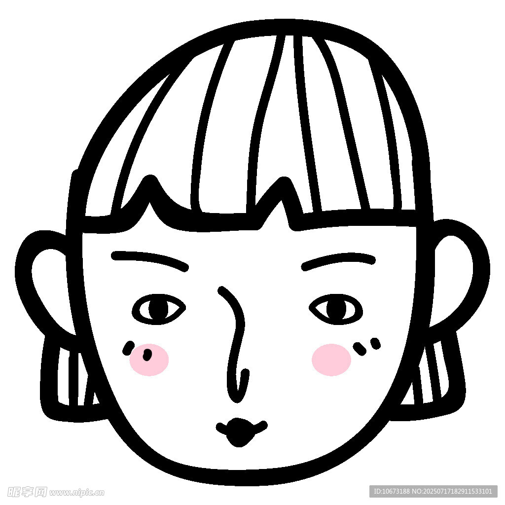 卡通短发女孩头像
