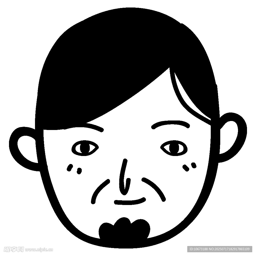 卡通风格男子面部表情图