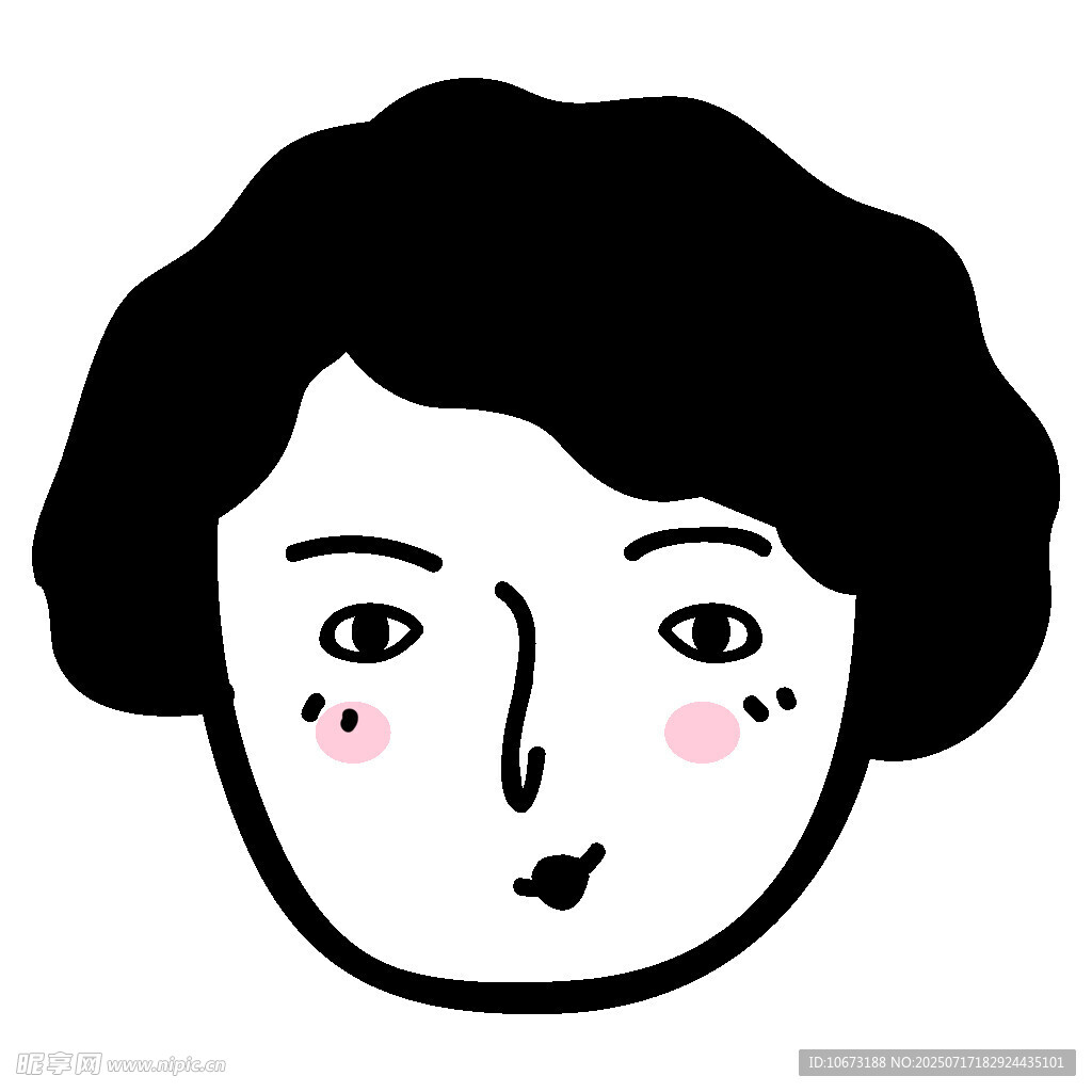 可爱短发卡通女孩头像