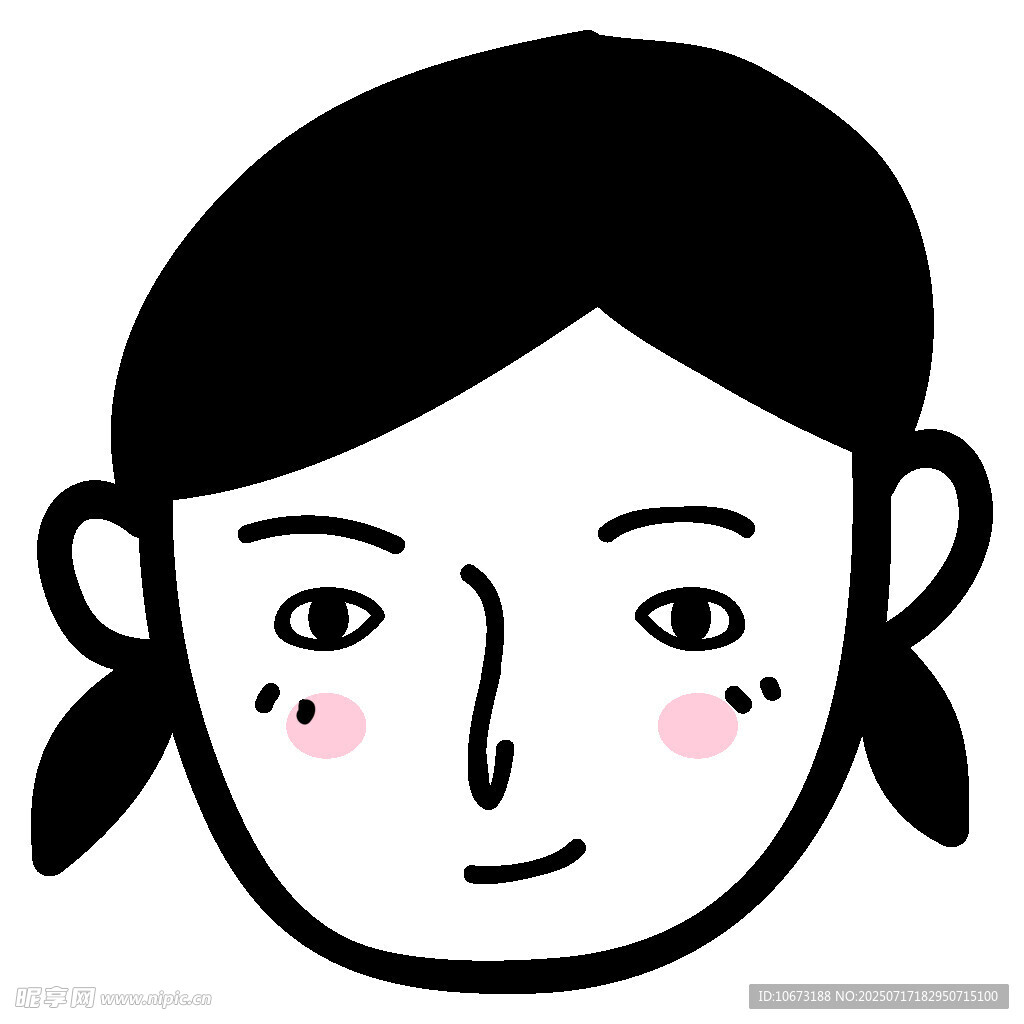扎双马尾的可爱卡通女孩