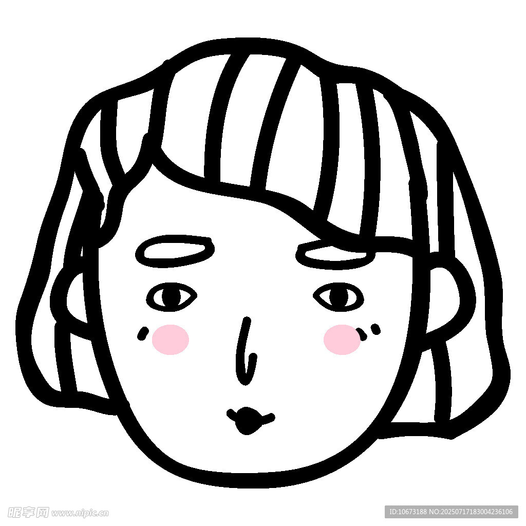 卡通短发女孩头像